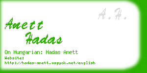 anett hadas business card